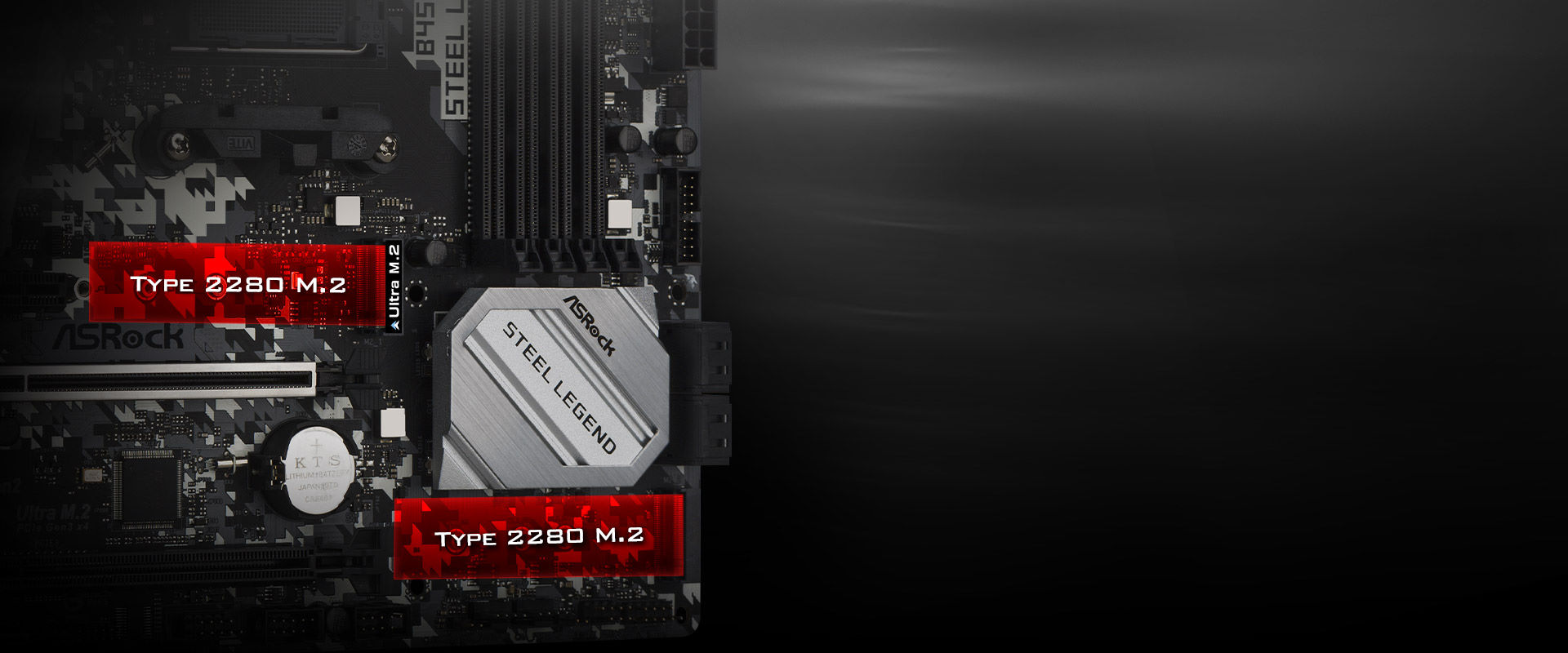 M.2 x 2 (Gen3x4 / SATA3 ) - SteelLegend